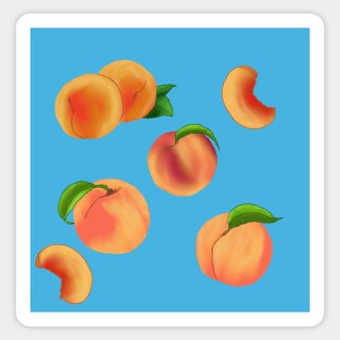 Peaches Pattern Blue Sticker